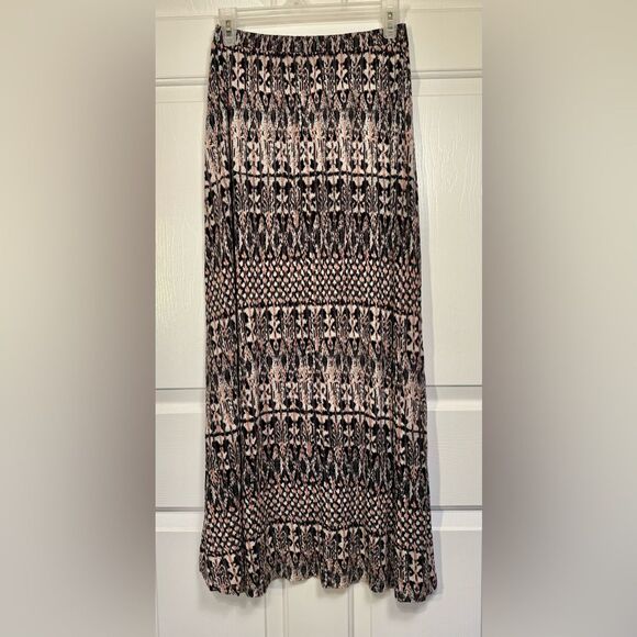 Joie by Anthropology Gamille Print‎ Maxi Skirt Boho Black Pink White Size XS - Picture 2 of 8
